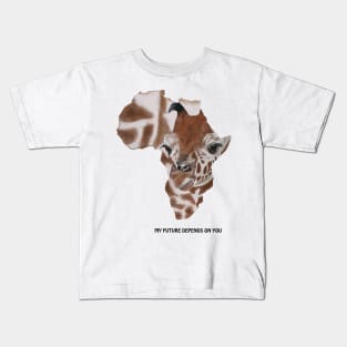 Giraffe my future depends on you Kids T-Shirt